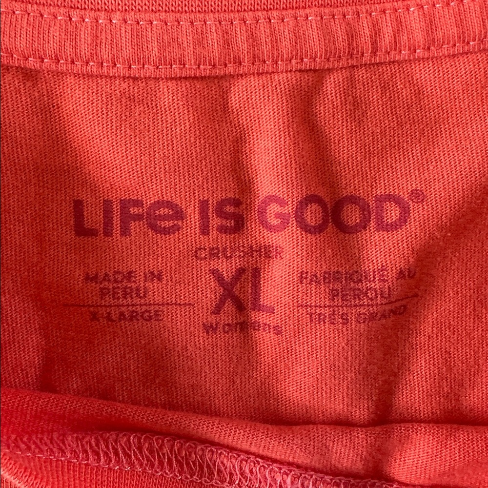 Life Is Good Bright Coral Sunflower Graphic Tee - Picture 3 of 4